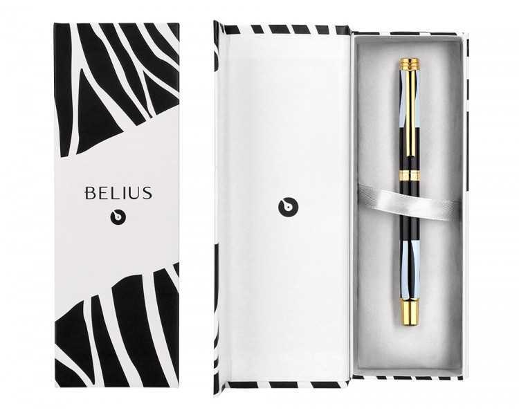 Roller belius dualita cuerpo blanco color negro tinta negra caja de diseño