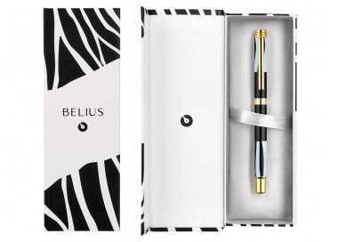 Roller belius dualita cuerpo blanco color negro tinta negra caja de diseño