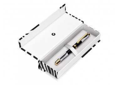 Roller belius dualita cuerpo blanco color negro tinta negra caja de diseño