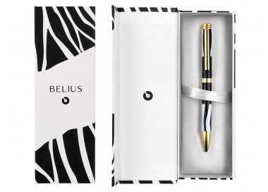 Boligrafo belius dualita cuerpo negro color blanco tinta azul caja de diseño Boligrafo belius dualita cuerpo negro color blanco tinta azul caja de diseño