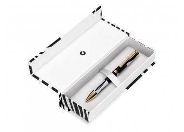 Boligrafo belius dualita cuerpo negro color blanco tinta azul caja de diseño Boligrafo belius dualita cuerpo negro color blanco tinta azul caja de diseño