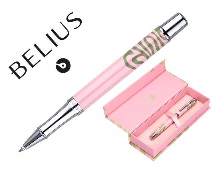 Roller belius ink dreams aluminio color rosa y verde matcha plateado frase interior tinta negra caja de diseño