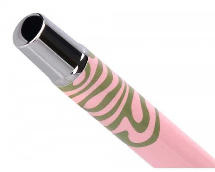Roller belius ink dreams aluminio color rosa y verde matcha plateado frase interior tinta negra caja de diseño