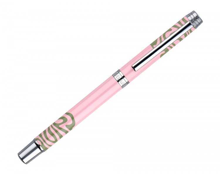 Roller belius ink dreams aluminio color rosa y verde matcha plateado frase interior tinta negra caja de diseño