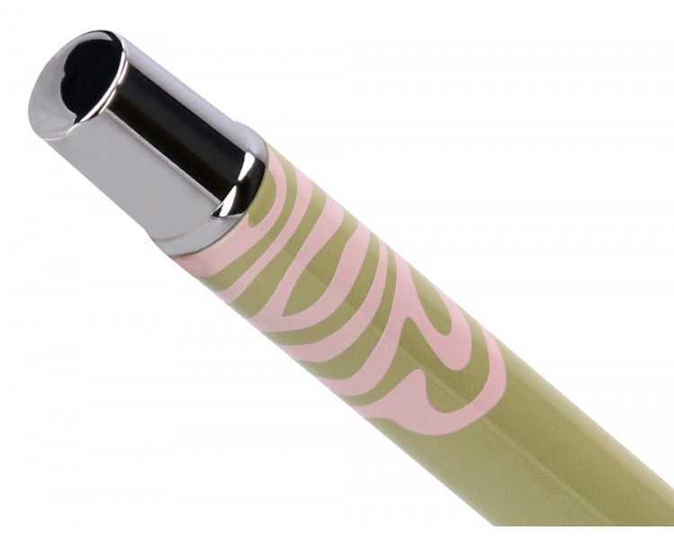 Roller belius ink dreams aluminio color verde matcha y rosa plateado frase interior tinta negra caja de diseño
