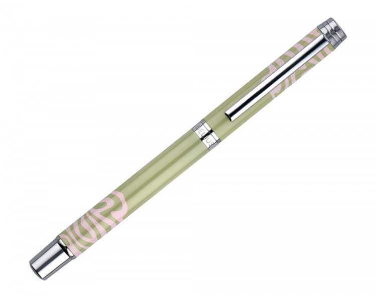 Roller belius ink dreams aluminio color verde matcha y rosa plateado frase interior tinta negra caja de diseño