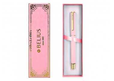 Boligrafo belius macaron bliss forma hexagonal color rosa y dorado tinta azul caja de diseño Boligrafo belius macaron bliss forma hexagonal color rosa y dorado tinta azul caja de diseño