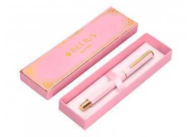 Boligrafo belius macaron bliss forma hexagonal color rosa y dorado tinta azul caja de diseño Boligrafo belius macaron bliss forma hexagonal color rosa y dorado tinta azul caja de diseño