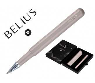 Roller y funda de similpiel belius space b color minimalista gris tinta azul caja de diseño