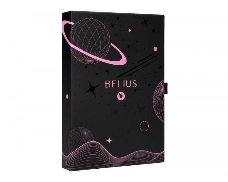 Pluma y funda de similpiel belius space b color minimalista rosa tinta azul caja de diseño
