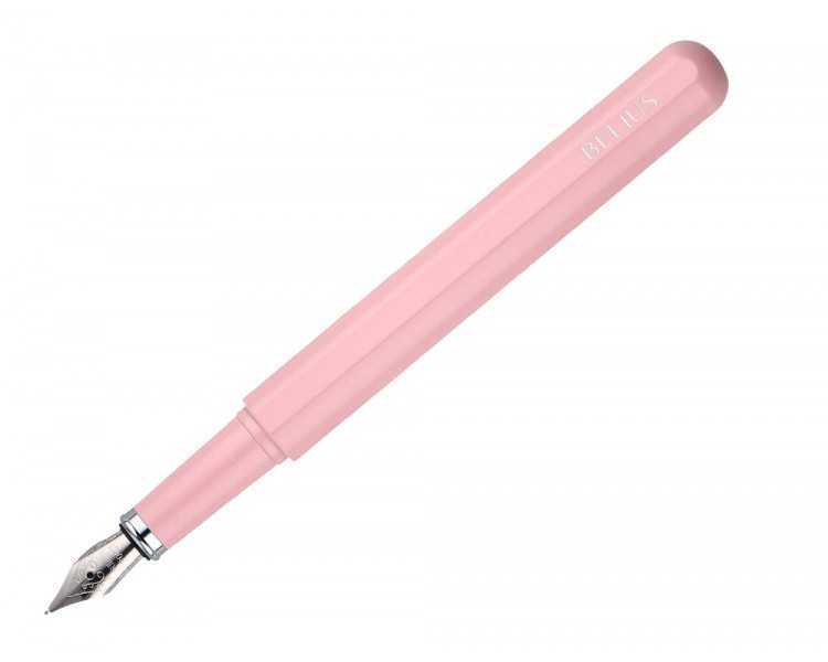Pluma y funda de similpiel belius space b color minimalista rosa tinta azul caja de diseño