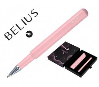 Roller y funda de similpiel belius space b color minimalista rosa tinta azul caja de diseño