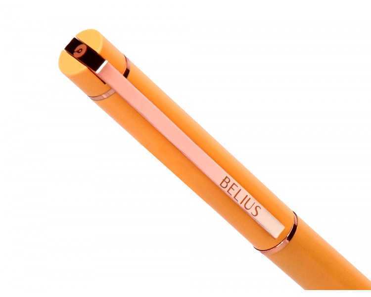 Boligrafo belius rose aluminio color naranja/oro rosa tinta azul caja de diseño