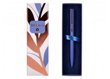 Boligrafo belius rose aluminio color azul electrico/oro rosa tinta azul caja de diseño