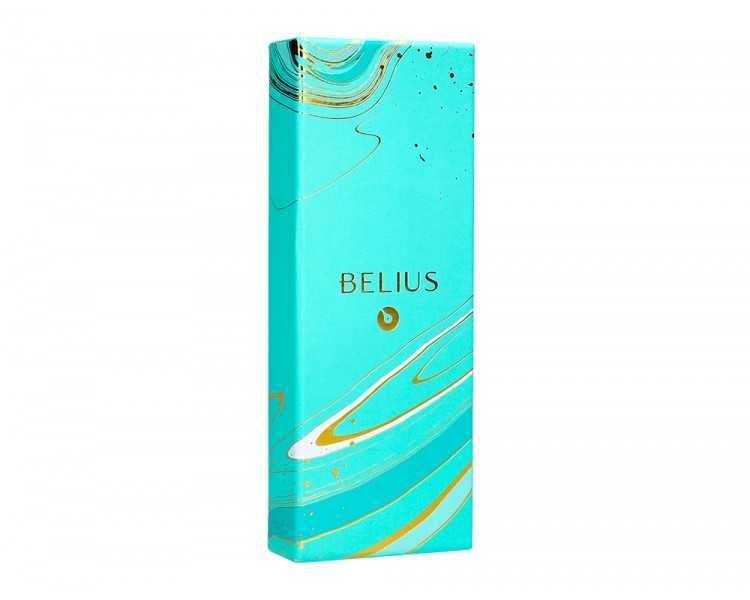Boligrafo belius aqua aluminio color turquesa y dorado tinta azul caja de diseño