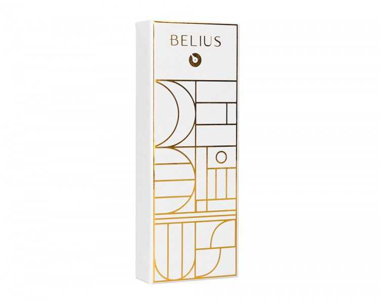 Roller belius carte blanche color blanco y dorado tinta negra caja de diseño