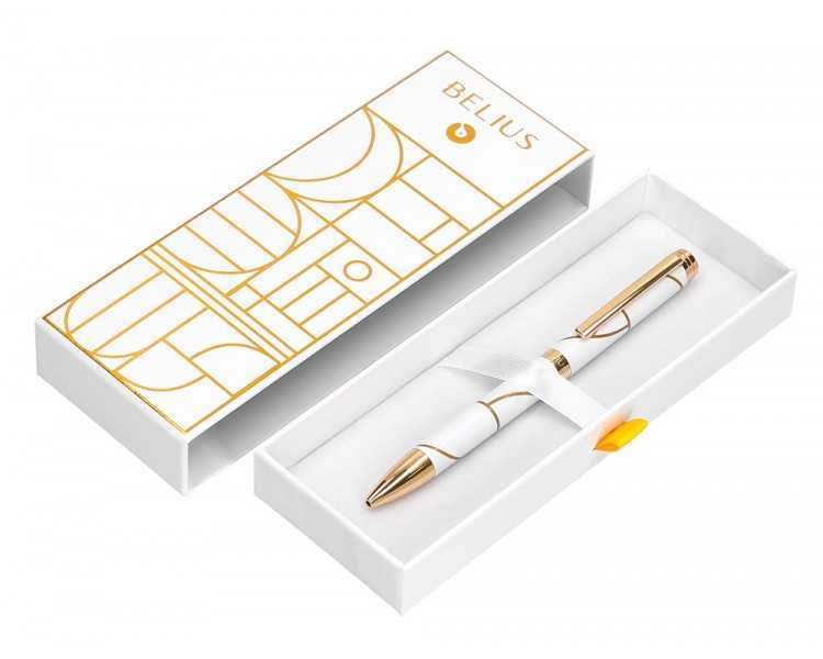 Roller belius carte blanche color blanco y dorado tinta negra caja de diseño