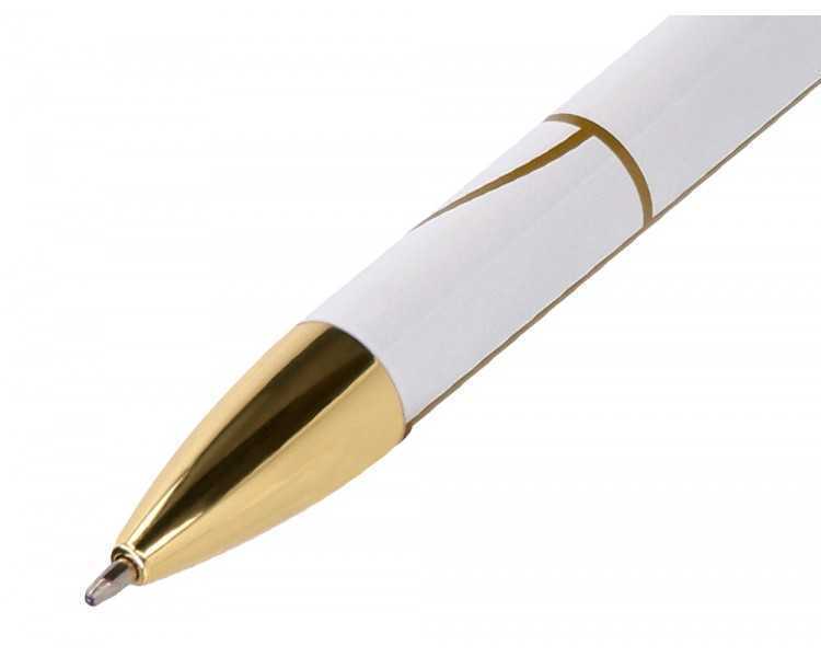 Boligrafo belius carte blanche color y blanco dorado tinta azul caja de diseño