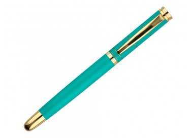 Pluma belius soiree aluminio color art deco turquesa y dorado tinta azul caja de diseño