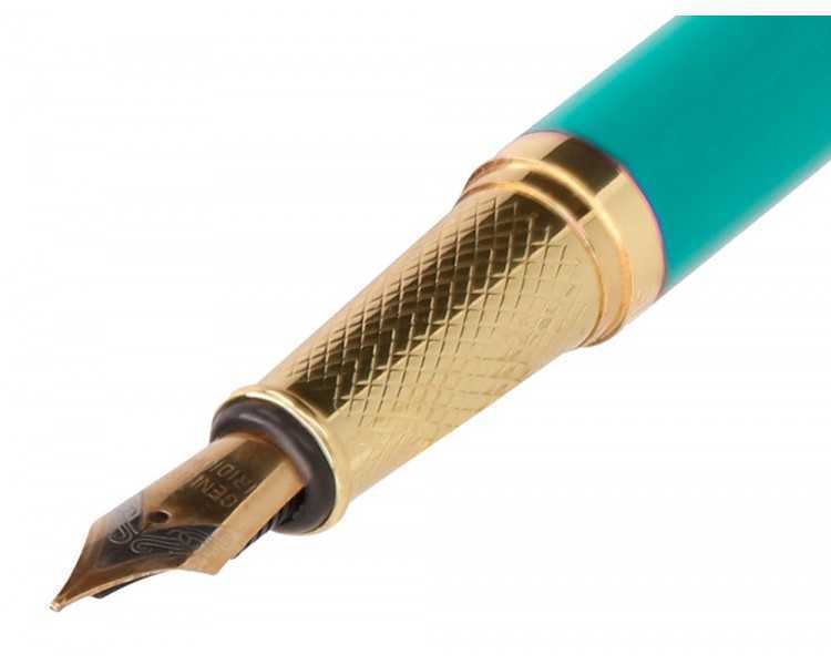Pluma belius soiree aluminio color art deco turquesa y dorado tinta azul caja de diseño