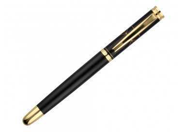 Boligrafo y estuche belius soiree color negro y dorado tinta azul caja de diseño