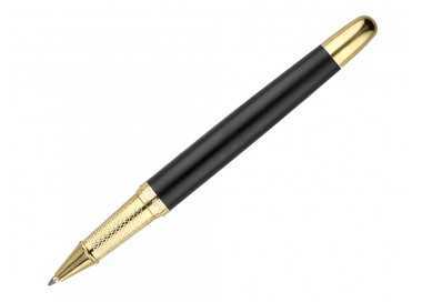 Boligrafo y estuche belius soiree color negro y dorado tinta azul caja de diseño