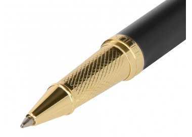 Boligrafo y estuche belius soiree color negro y dorado tinta azul caja de diseño