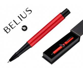 Roller belius turbo aluminio color rojo y negro tinta azul caja de diseño