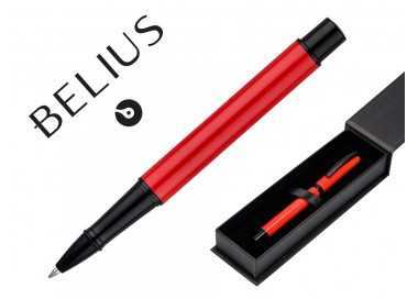 Roller belius turbo aluminio color rojo y negro tinta azul caja de diseño