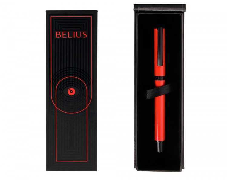 Roller belius turbo aluminio color rojo y negro tinta azul caja de diseño
