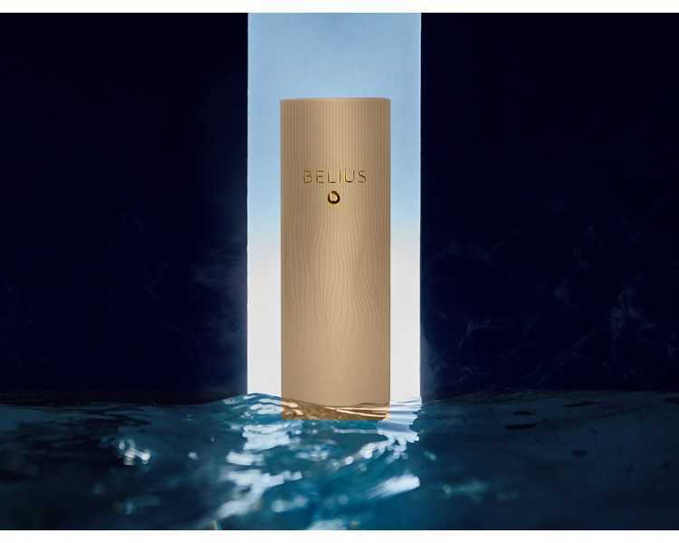 Pluma belius neptuno aluminio textura wavy color caqui tinta azul caja de diseño