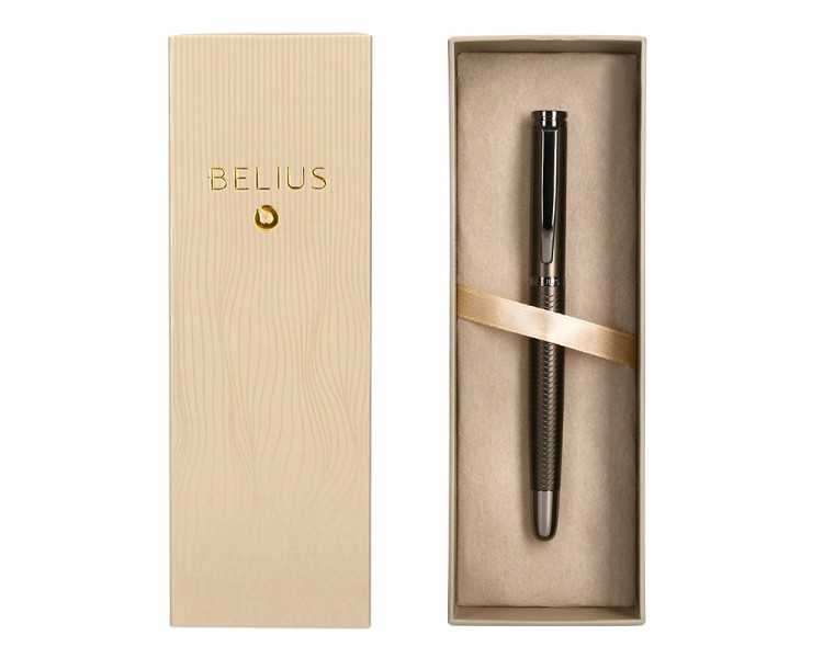 Pluma belius neptuno aluminio textura wavy color caqui tinta azul caja de diseño