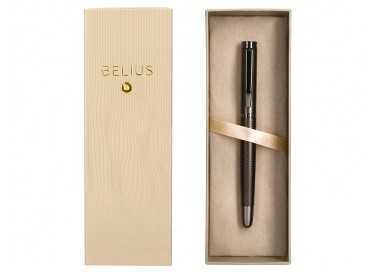 Pluma belius neptuno aluminio textura wavy color caqui tinta azul caja de diseño
