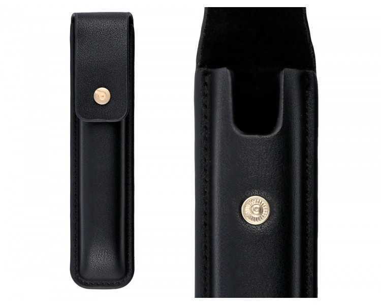 Boligrafo y estuche belius passion dor aluminio textura cepillada color negro y dorado tinta azul caja diseño