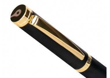 Boligrafo belius passion dor aluminio textura cepillada color negro y dorado tinta azul caja de diseño