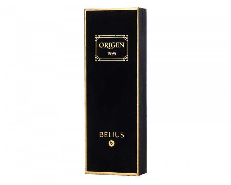Boligrafo belius origen 1995 aluminio textura cepillada color negro tinta azul caja de diseño
