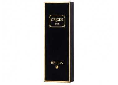 Boligrafo belius origen 1995 aluminio textura cepillada color negro tinta azul caja de diseño