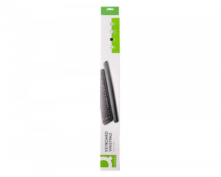Reposamuñecas q-connect de gel para teclado color negro 525x58x17 mm