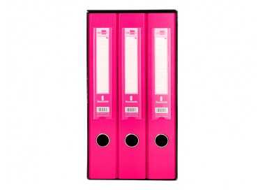 Modulo liderpapel 3 archivadores folio 2 anillas mecanismo de palanca 52mm rosa