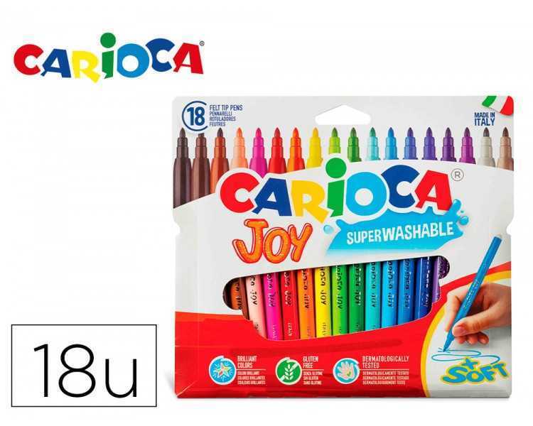 Rotulador carioca joy caja de 18 colores surtidos