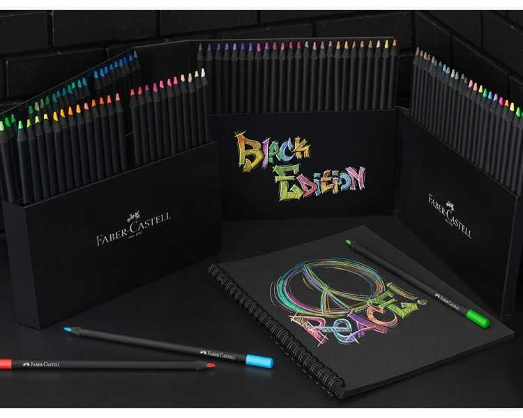 Lapices de colores faber castell edicion black soporte de 100 unidades colores surtidos