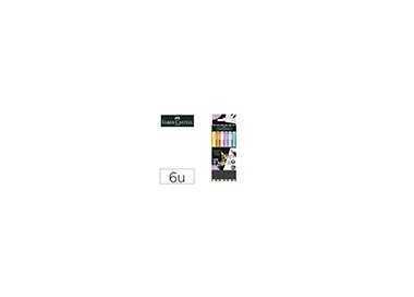 Rotulador faber castell edicion black punta de pincel pastel caja de 6 unidades colores surtidos Rotulador faber castell edicion black punta de pincel pastel caja de 6 unidades colores surtidos