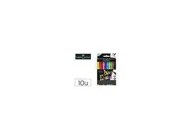Rotulador faber castell edicion black punta de pincel caja de 10 unidades colores surtidos