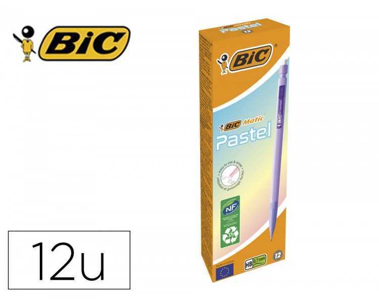 Portaminas bic matic pastel 0,7 mm caja de 12 unidades colores surtidos