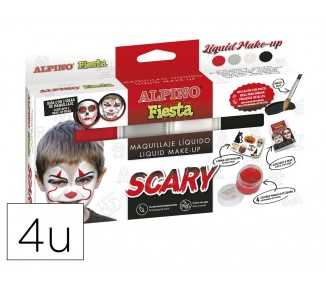 Barra de maquillaje alpino scary caja de 4 colores surtidos + pincel + folleto