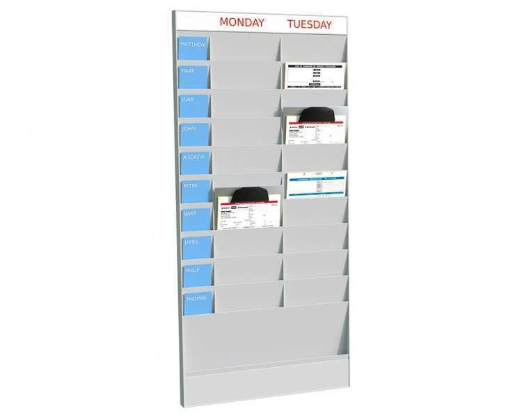 Expositor mural paperflow din a4 20 casillas modulo base color gris