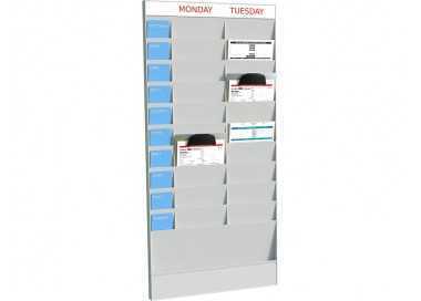 Expositor mural paperflow din a4 20 casillas modulo base color gris