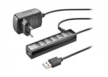 Hub ngs tiny 7 puertos con adaptador corriente usb 2.0