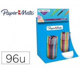 Rotulador paper mate flair punta de fibra expositor de 96 unidades colores surtidos