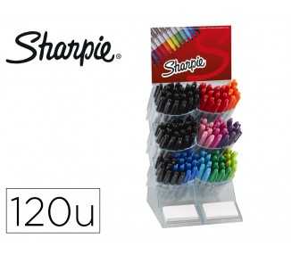 Rotulador sharpie fine expositor sobremesa de 120 unidades colores surtidos